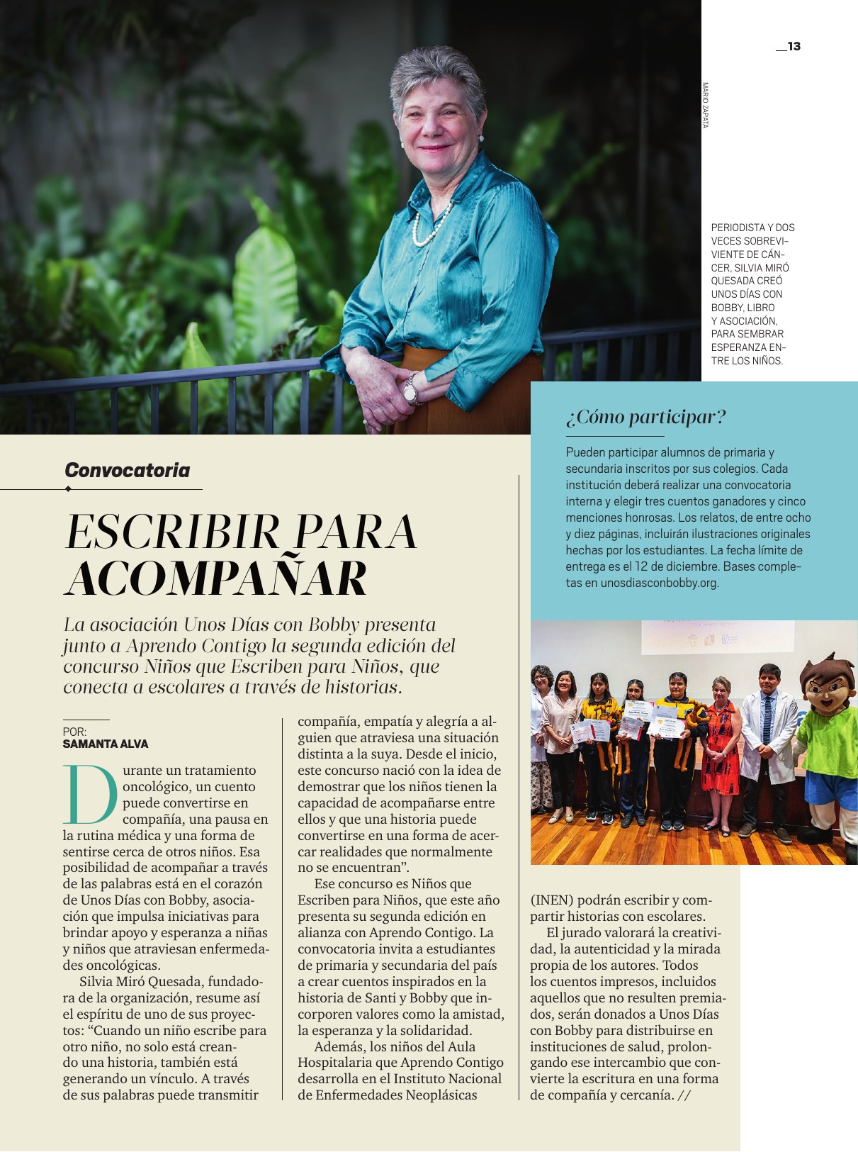 En este momento estás viendo Unos Días con Bobby en una revista impresa: la convocatoria “Escribir para Acompañar”