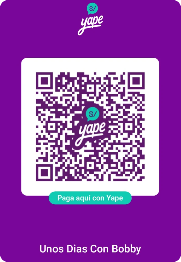Código QR de Yape para donar a Unos Días Con Bobby